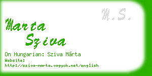 marta sziva business card