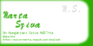 marta sziva business card